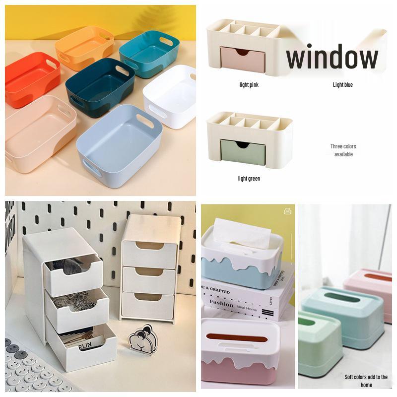 Hui Si Minimalist Nail Art Tool & Cosmetics Organizer - Desktop Drawer Storage Box