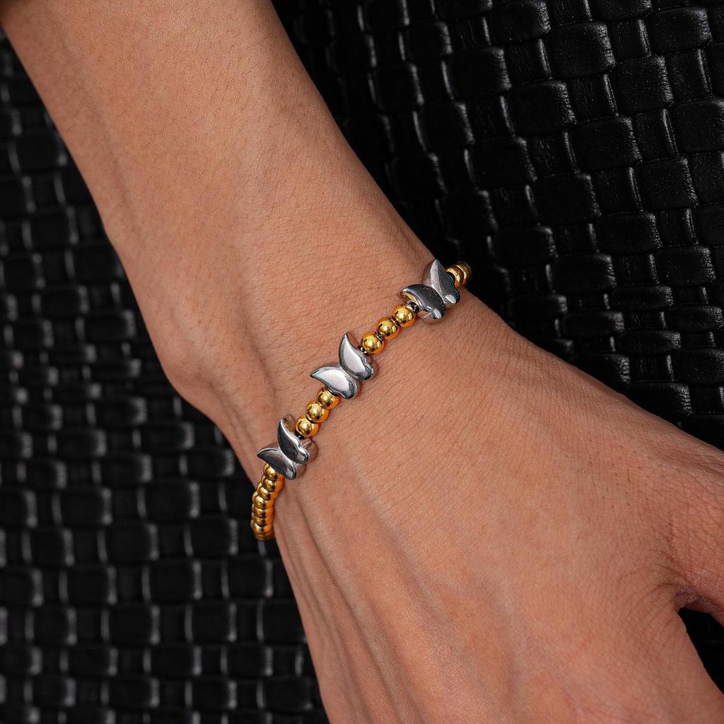 Titanium Steel Star Bead Bracelet - Elegant Design with a High-End Luxury Feel for Women
