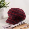 Retro new plaid octagonal hat children spring and autumn versatile fashion temperament thin face little painter hat
