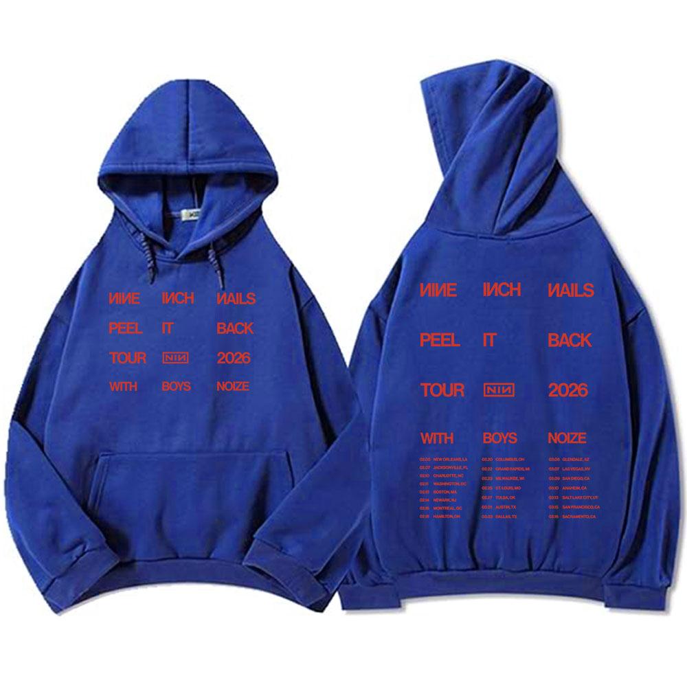 Nine Inch Nails Peel It Back 2026 Tour Hoodies NIN Rock Band Graphic Print Sweatshirts Long Sleeve Winter Hooded Pullovers