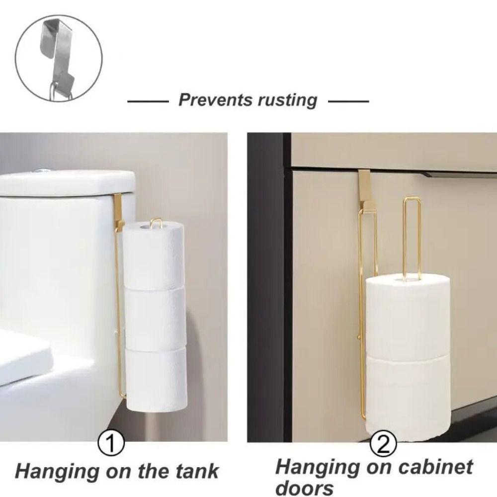 Wall Mounted Roll Paper Hanger Punch-free Lengthen Tissue Storage Holder  Bathroom