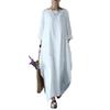 Plus Size Women Vintage Loose Round Neck Spring Dress for Daily Wear
