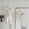 Slash Shoulder Strap Polka Dot Vest Suspender Female Design Sense Wear Slim Slim Sexy Hottie T-shirt Top