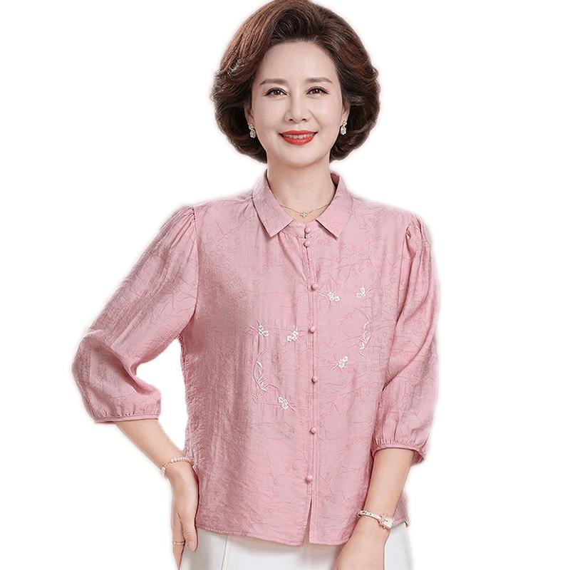 AEMAPE Women s Casual Loose Fit 3/4 Sleeve Blouse 2XL