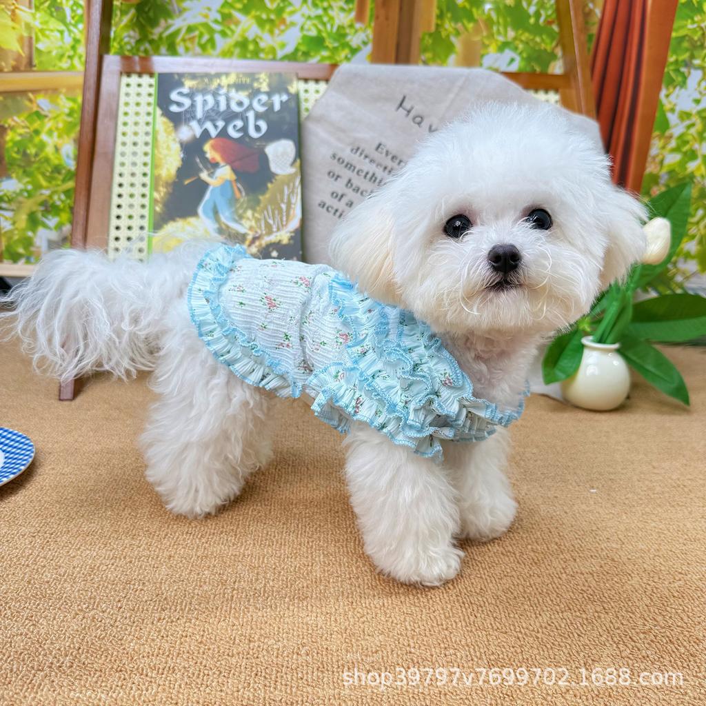 Pet clothes spring and summer thin hollow vest skirt cool clothes dog cat clothes cooling breathable sun protection