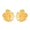 Fashion temperament simple three-dimensional pleated stamen flower stud earrings light luxury high-end earrings high luxury holiday style earrings