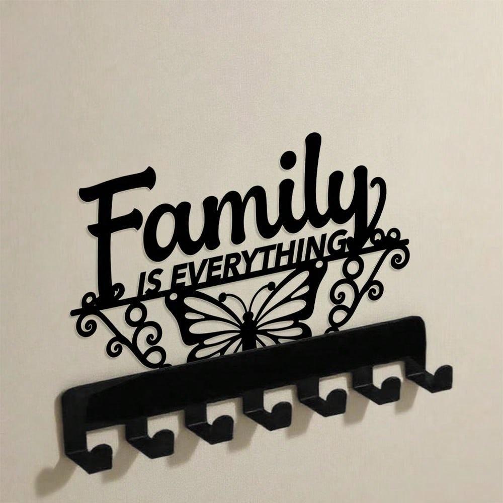 Metal Key Holder Wall Mount 7 Hooks Rustproof Home Organization Kitchen Bathroom Storage