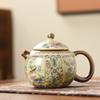 Ru kiln yellow exquisite teapot cover bowl single pot high-end tea brewer household ceramic teapot tea set Xishi pot series