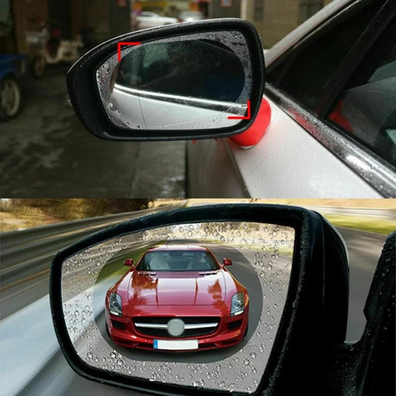 2Pcs Rainproof Car Rearview Mirror Sticker Anti-fog Protective Film Rain Shield