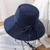 Fisherman Hat Women's Large Brim Bow Tie Hat Korean Style Small Fresh Sun Hat Versatile Sun Protection Hat