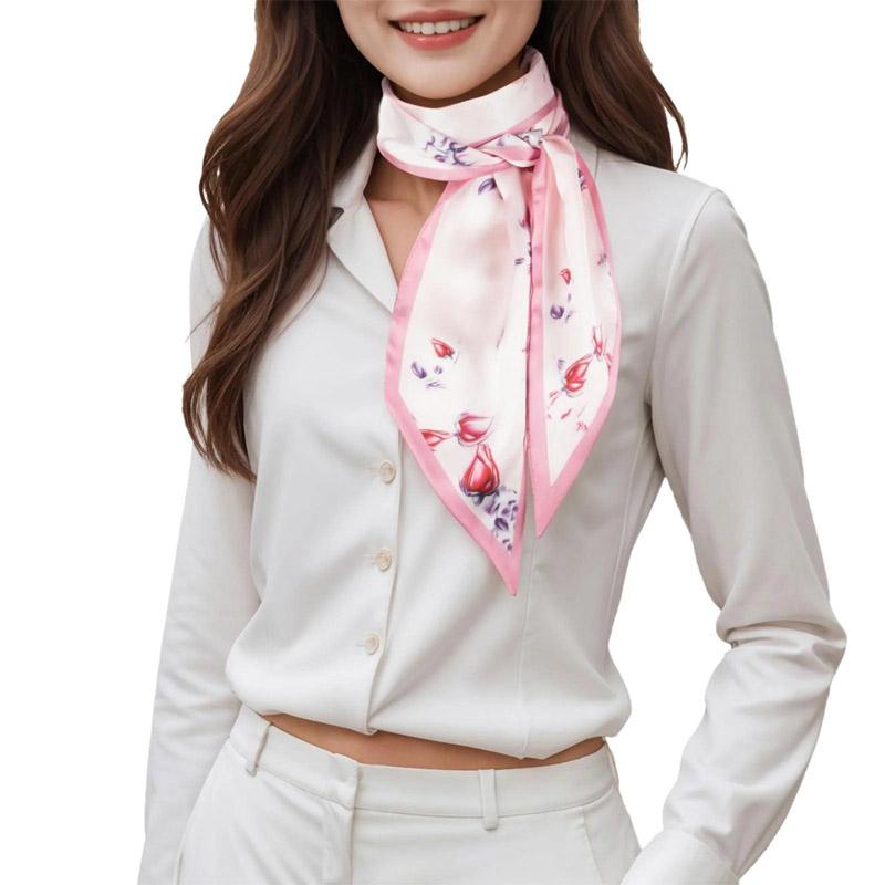 Modische Streifen Haarband Schal Damen Krawatte Tasche Schals Satin Seide Dünne Kopftücher Damen Kleiner Langer Schal Seidenschal Neu