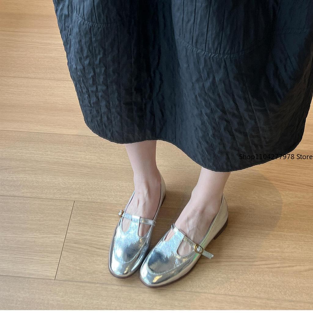 Fashion Women's Flats Loafers Shoes Casual Sneakers Shallow Mary Jane Shoes 2025 Summer New Sandals Walking Leather Zapatillas De Mujer