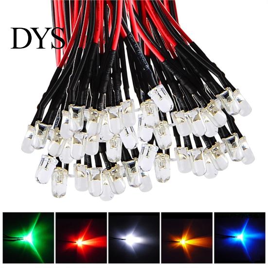 10 Stück 20 cm 3 mm/5 mm LED-Lampenkabel, vorverkabelt, DC-emittierendes Diodenlicht