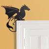 Dragon Door Frame Topper Metal Dragon Silhouette Door Topper Wall Art Corner Sign for Children's Room Bedroom Window