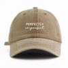 1pc PerIMPFCT Print Washed Baseball Cap for Adults,  Minimalist Retro Style Casual Soft Adjustable Dad Hat, Perfect As Gift