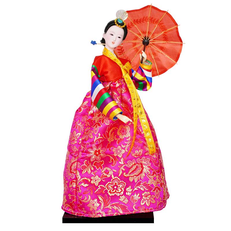 South Korea Girl North Korea Doll Human Shape Silk Doll Home Decoration Accessories Figurine Craft Decorations For Home Folk Art