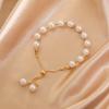 Gold Color Beads Pearls Mixed Adjustable Chain Bracelet Elegant Exquisite Bangles For Women  Jewelry Gift