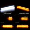 2pcs Car LED Decorative Light Strips, Car Grille Mesh Lights, Car Front Bumper Lights, Dual Color White And Yellow Atmosphere Lights