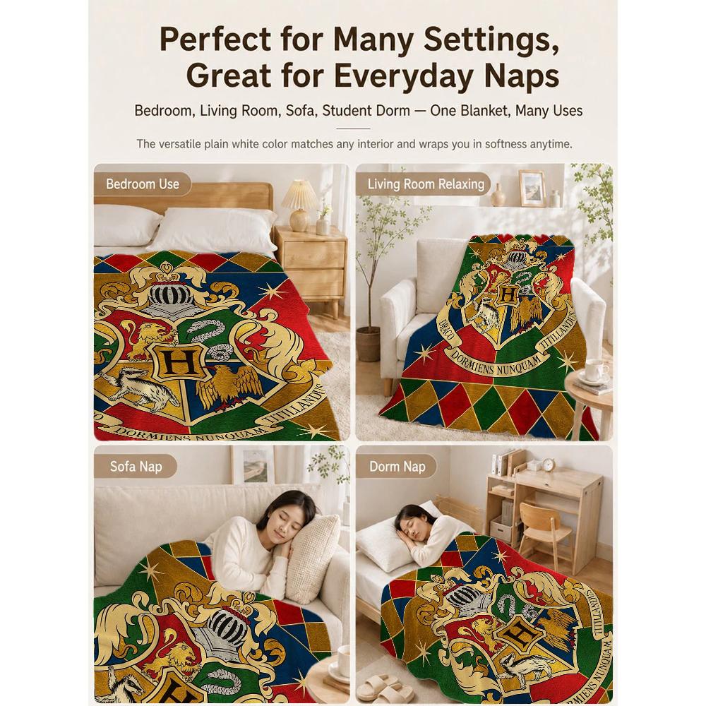 Hogwarts Four Houses Flannel Blanket Soft Warm Fleece Blanket For Living Room Air Conditioner Room Lightweight Home Decor Gift For Friends