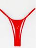 2025 European & American Women's Sexy Solid Color Stamped Thong Swimsuit Bottoms