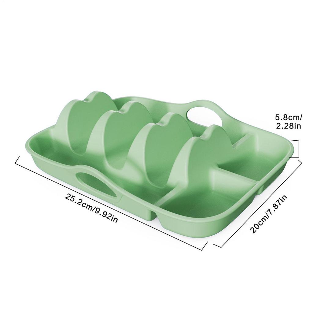 Taco Holder Silicone Rack Taco Stand With Dividers Reusable Bar Serving Plates With Dipping Sides Party Supplies For Picnic