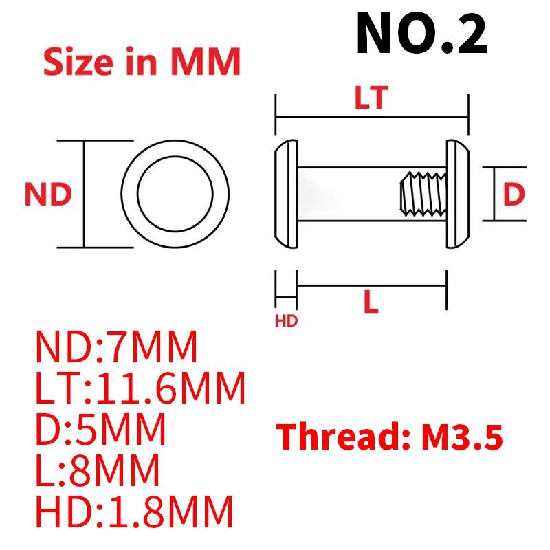 1PCS M3.5 Thread Knife Handle Timascus Lock Screws Folding Knives Shank Spindle Axis Rivets DIY Make Accessories Nails T8 Screw