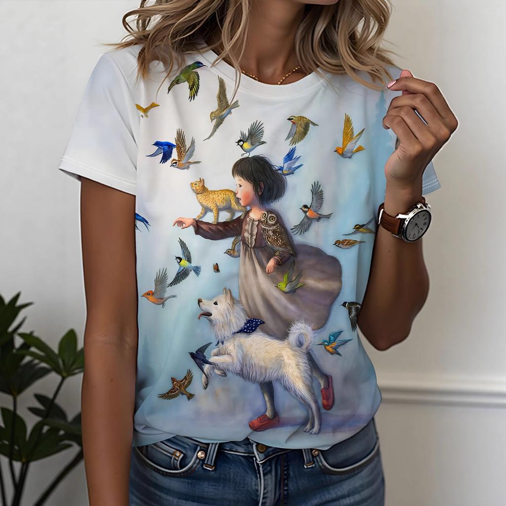 3D printing and dyeing T-shirt women's top