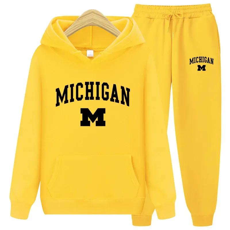 Herbst Winter 2023 Neue Sportswear Trainingsanzüge männer Casual Plüsch Warme Hoodie Set Buchstaben Marke Druck 2 Stück Männliche Outfit