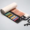Solid Color Handmade Canvas Pencil Roll - Large Capacity Storage Bag for Boys and Girls