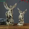 Vintage Bronzen Griekse Oorlogsgod Gevleugelde Engel Beeldje voor Huisdecoratie & Verzamelingen(2 Maten)
