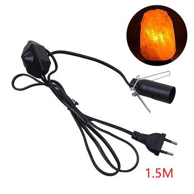 Para Lámpara de Lava de Roca de Sal Cable de Alimentación de 1,5 m con Regulador de Intensidad Interruptor ON/OFF Clip Metálico Base E14 Portalámparas Enchufe