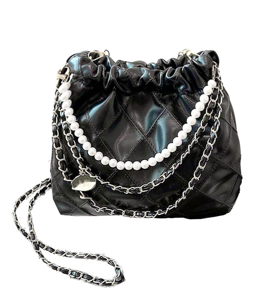 ACROSS Korean Fashion Women's Pearl Chain Bag ko-bag02