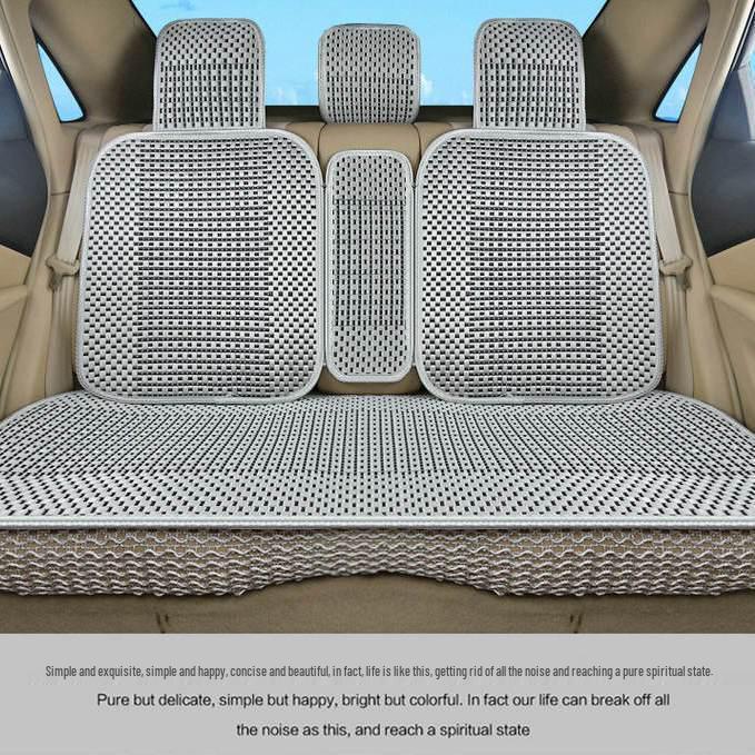 Universal Four Seasons Ice Silk Car Seat Cover - Breathable, Full Wrap, Fits Single, Five, or Seven Seats