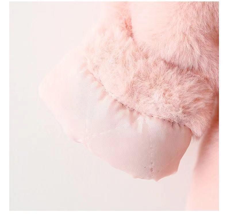 Children's Long-Sleeve Hooded Coat with Rabbit Ears - Winter 2023 Collection