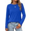 Women's Fashion Casual Long Sleeve Round Neck Pullover Top Blouse