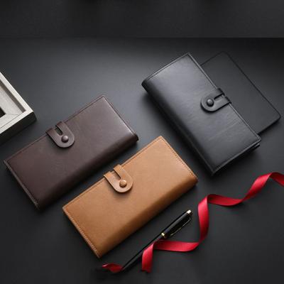 Minimalist PU Leather Men's Wallet Black Coffee Long Style Multiple Pockets High Capacity Retro Coin Purse Men Women