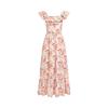 Seaside Vacation Temperament Dress Summer French Gentle and Chic Small Flying Sleeves Floral Fairy Long Dress Waist and Thin