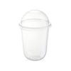 50 pezzi Coppette per budino con coperchi Scatole di plastica Gelato Mousse Dessert Picnic Festa Imballaggio Coppette da dessert con coperchio