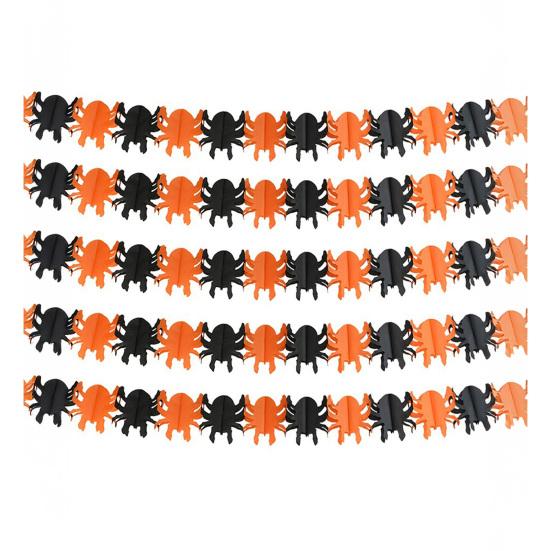Indoor Party Supplies 5 Pcs 10FT Halloween Banner, Spooky Spider Bat Skull Ghost Seasonal Banner Pumpkin Hanging Bunting Garland for Party,