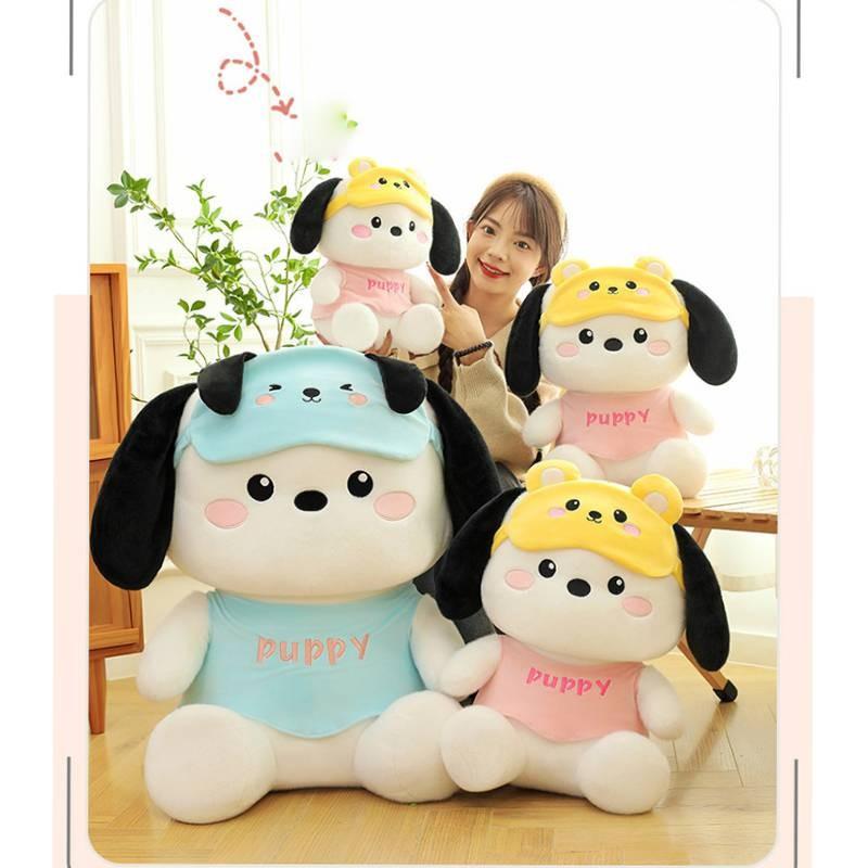 Cute And Soft Pochacco Dog Plush Toy Cartoon Doll For Girls With Eye Mask Feature