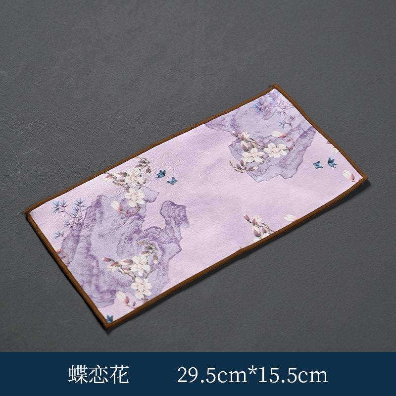 Chinese Style Tea Towel Absorbent Rag Painted Tea Cloth Household Kitchen Table Cleaning Mats Napkin Placemats Cleaning Cloth