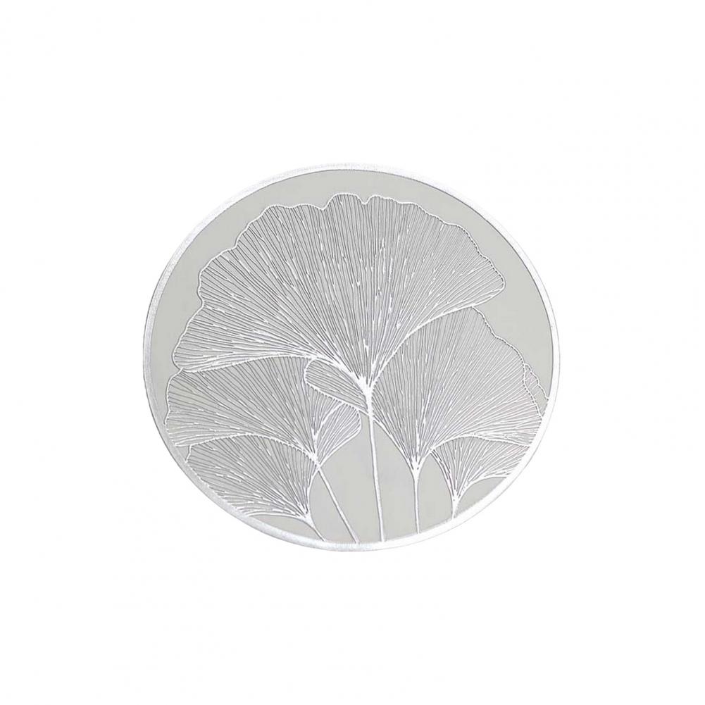 Water Cup Coaster Round Heat Resistant Placemat Ginkgo Leaf Design Gold Silver Table Mat Insulated Plate Mat