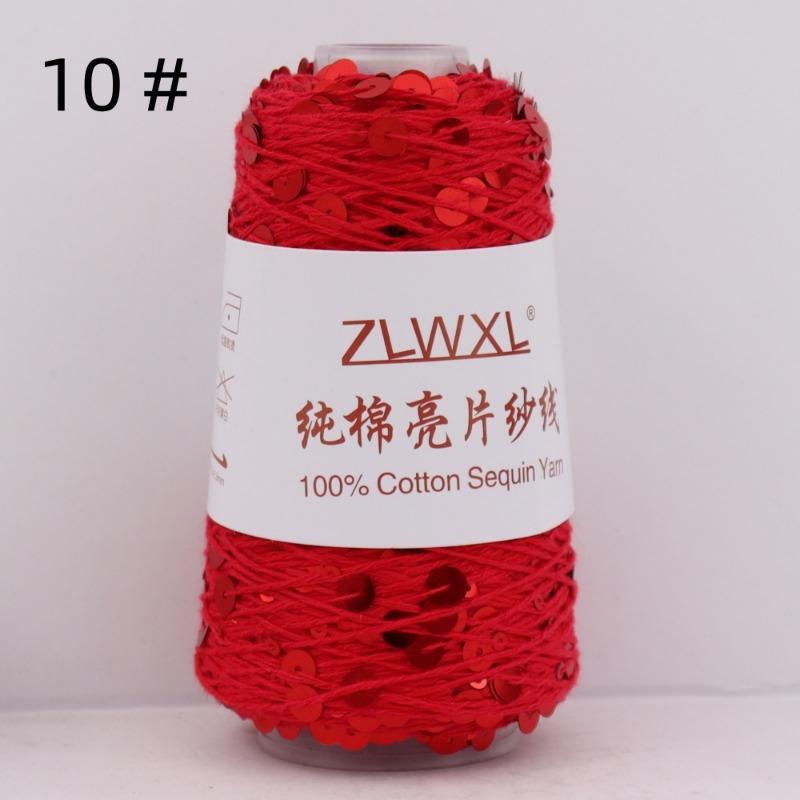 1000g /3200M 100% Cotton Yarn 6mm+3mm Special Sequin Yarn DIY Knitted Garment Accessories Rag Doll Knitting Yarn