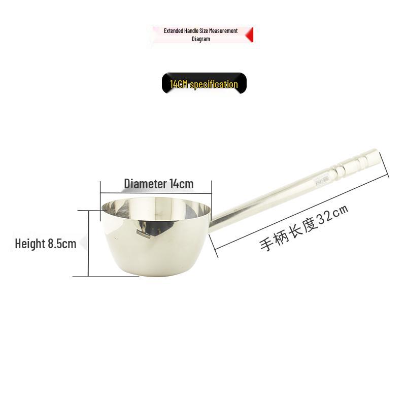 

Extra Thick Stainless Steel Water & Soup Ladle with Long Handle and Straight Edge - Large Size