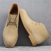 Bottes Chelsea Marron Mode Homme Style Britannique Hautes en Cuir Daim pour Homme Fermeture à Lacets Bout Pointu Bottines pour Homme