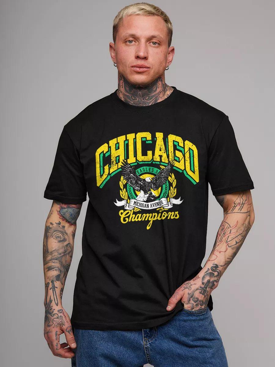 Chicago print oversized T‑shirt 2XL