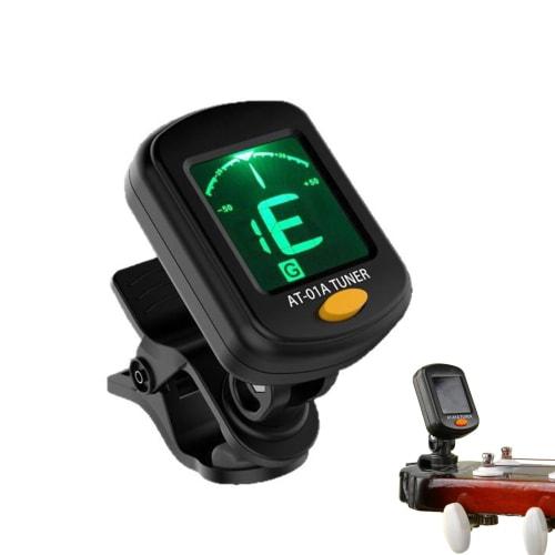 Solxion Guitar Tuner Clip-on Tuner with High Precision Tuning Meter for Ukulele, Bass, and Violin