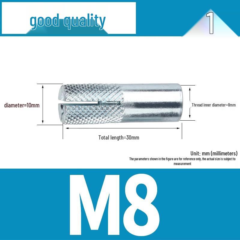 304 Stainless Steel Internal Expansion Screw and Wall Plug, Flat Expansion, M6/M8/M10/M12