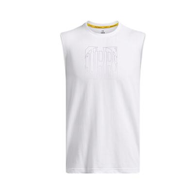 Curry Series Basketball Sports Simple Round Neck Vest Men Tops White 1387099-100