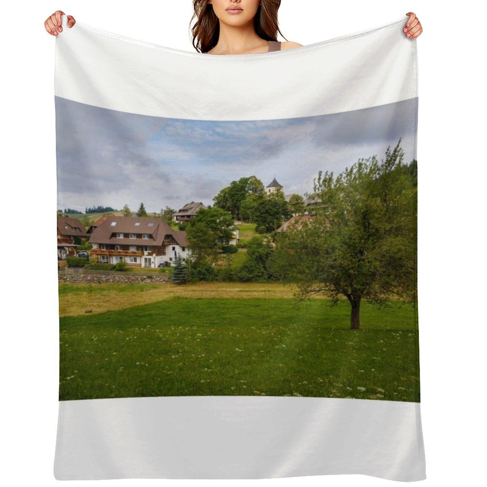 

picturesque village in Black Forest Throw Blanket KidS Decorative Beds warm winter Single Blankets 102x76cm(40x30in)